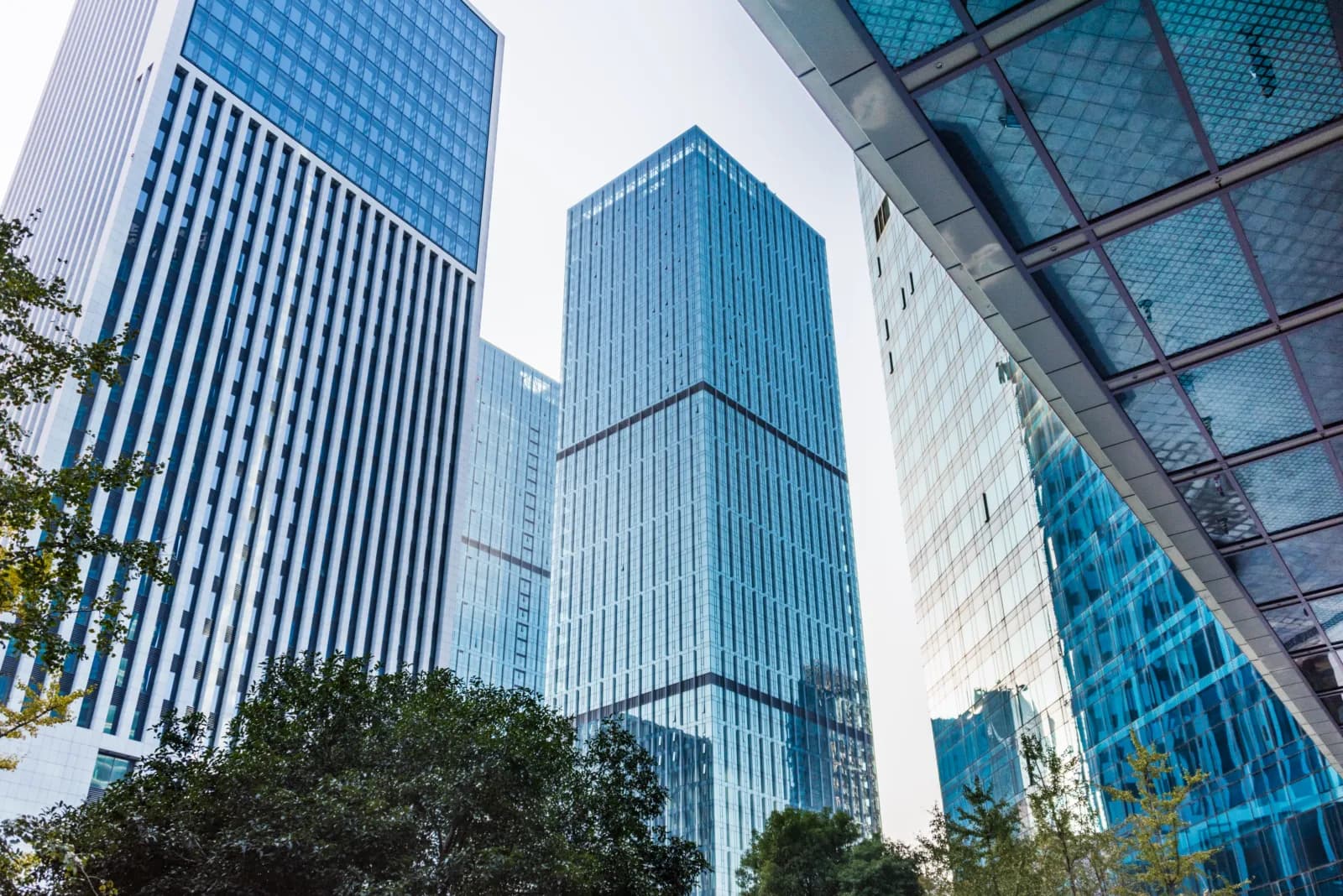 Skyscrapers from low angle view placeholder
